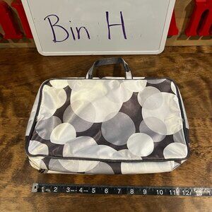 silver and gray circle toiletry cosmetic travel bag H